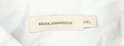 Rocha.John Rocha Men's White Check Short Sleeve Shirt 2XL