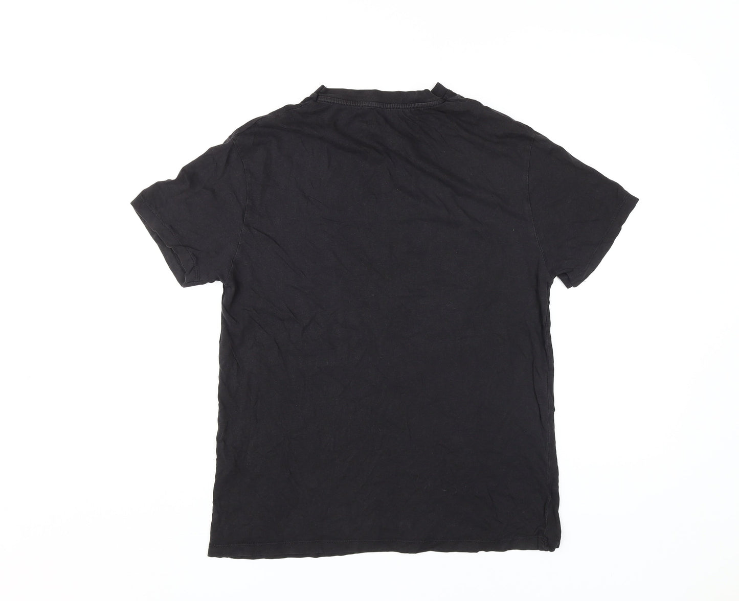 Unisex Adults UK Size XS Pull & Bear Black Jersey T-Shirt