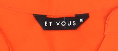 Womens UK Size 18 ET VOUS Orange  Blouse