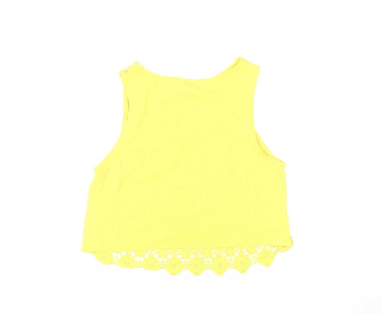 Womens UK Size 14 Topshop Yellow Cropped Tank