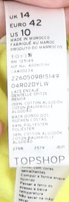Womens UK Size 14 Topshop Yellow Cropped Tank