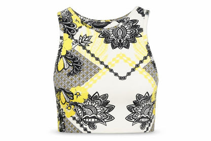 Womens UK Size 10 River Island Multicoloured Cropped Tank