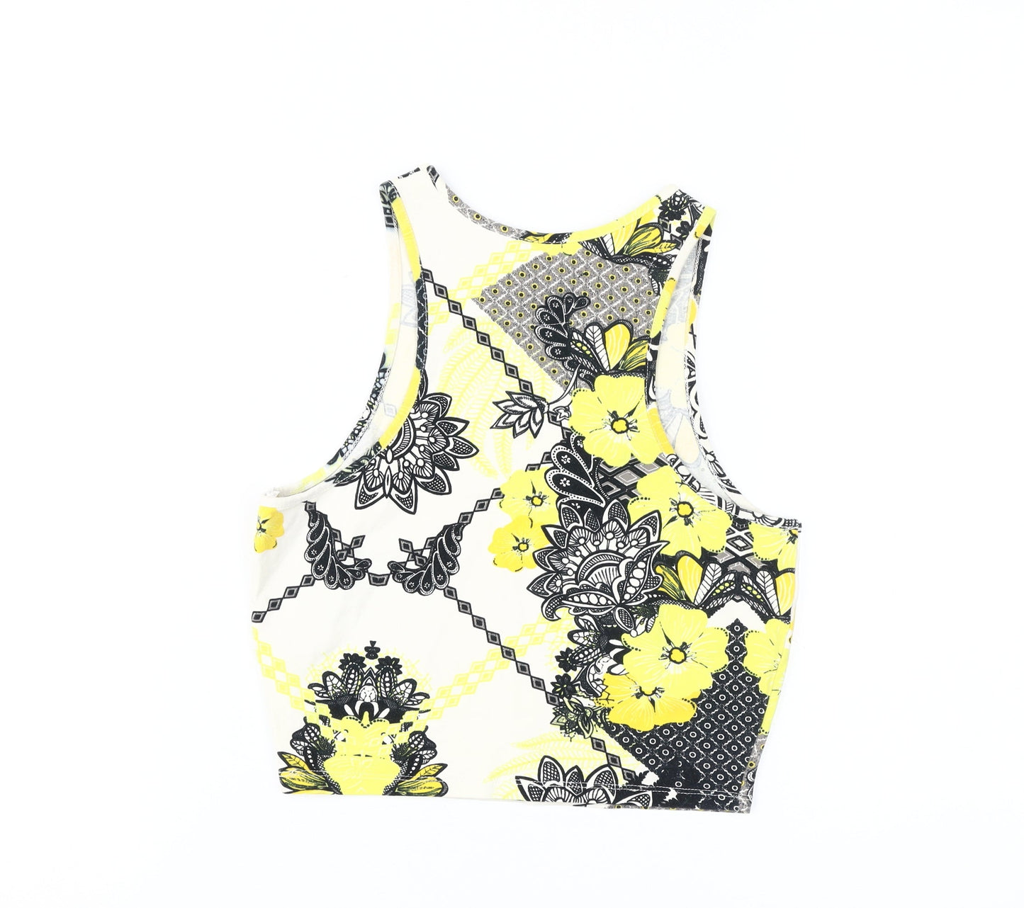 Womens UK Size 10 River Island Multicoloured Cropped Tank