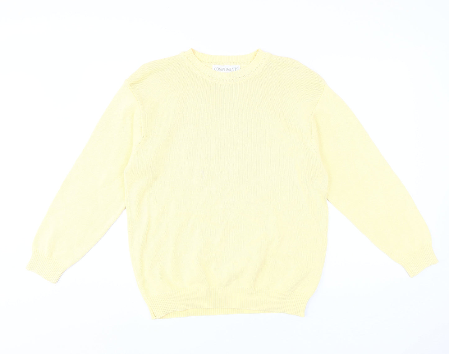 Womens UK Size L Compliments Yellow Pullover Jumper