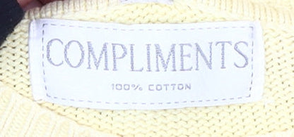 Womens UK Size L Compliments Yellow Pullover Jumper