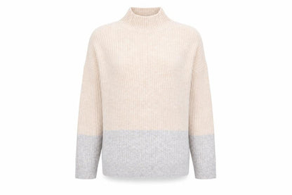 Marks and Spencer Women's Beige Mock Neck Pullover Jumper M