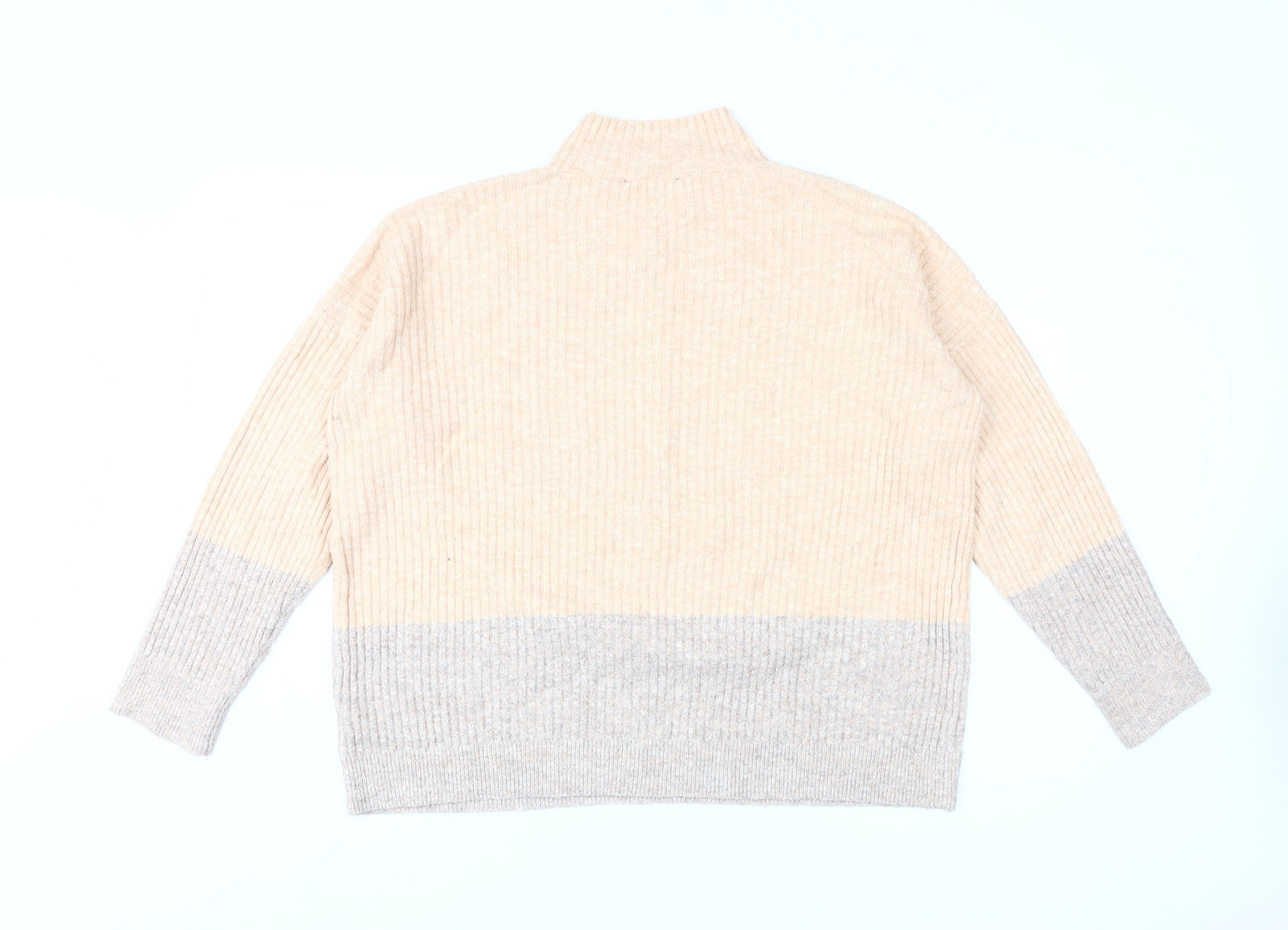 Marks and Spencer Women's Beige Mock Neck Pullover Jumper M