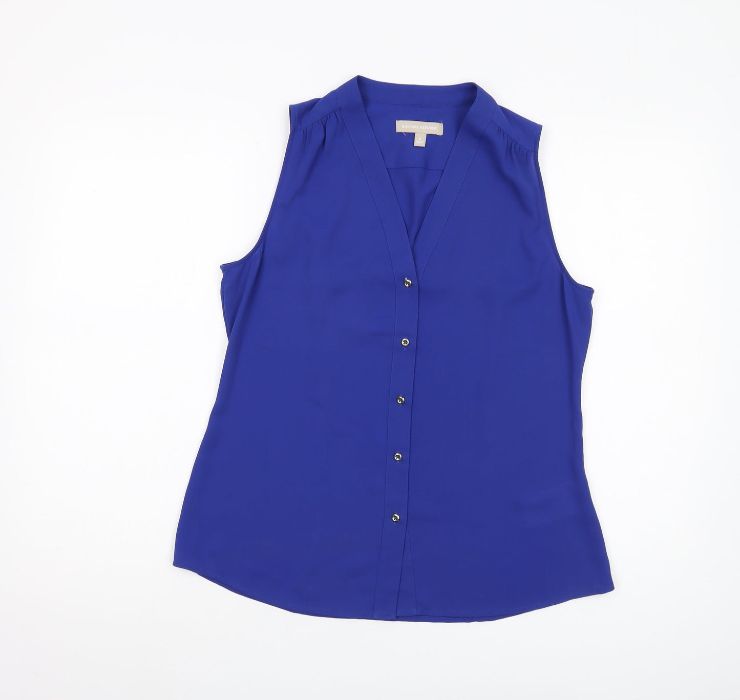 Banana Republic Women's Blue Sleeveless Blouse Size 8