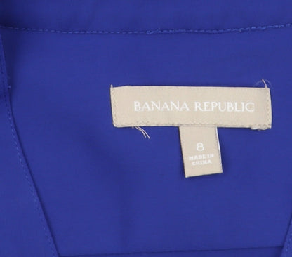 Banana Republic Women's Blue Sleeveless Blouse Size 8