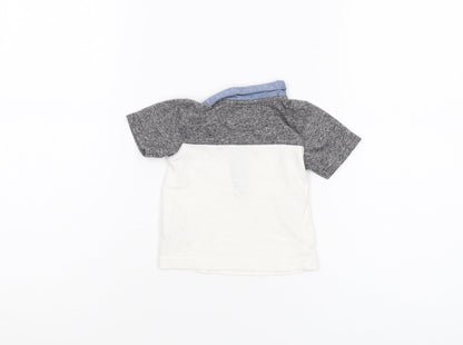 McKenzie Unisex Baby Polo Shirt Grey White 0-3 Months