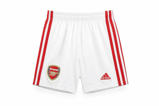 Front view of Adidas boys’ white xs athletic football shorts