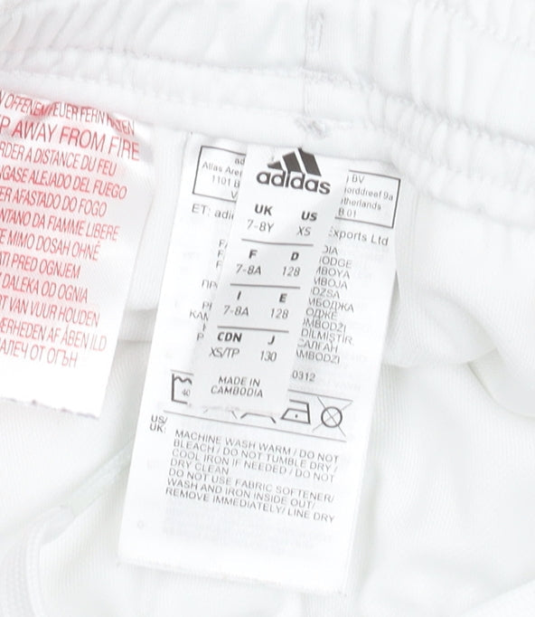 Adidas Boys White XS Athletic Football Shorts
