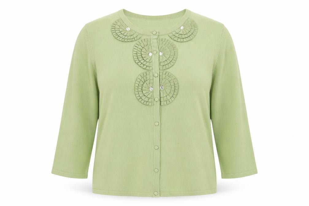Womens UK Size 12 Eastex Green Cardigan Jumper