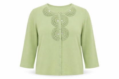 Womens UK Size 12 Eastex Green Cardigan Jumper