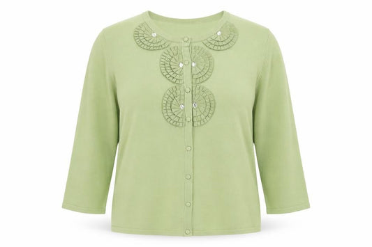 Womens UK Size 12 Eastex Green Cardigan Jumper