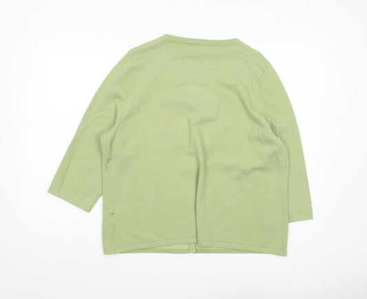 Eastex Women's Green Cardigan Size 12 with Jewel Accents