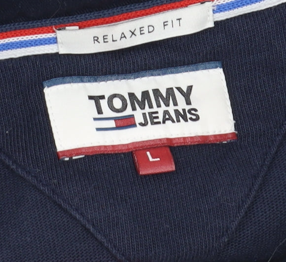 Tommy Jeans Men's Blue Logo Polo Shirt L