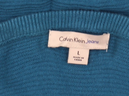 Womens UK Size L Calvin Klein Blue Pullover Jumper