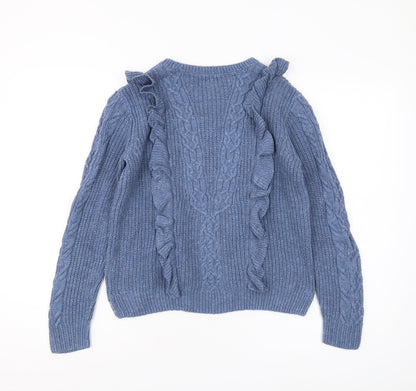 Polo Ralph Lauren Girls Blue Cable Knit Pullover Jumper Size 16