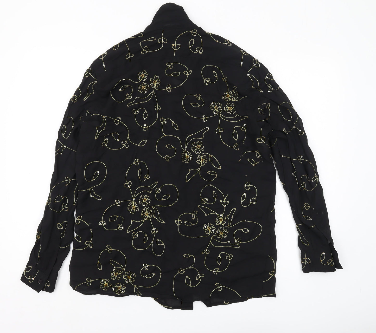 Alexon Women's Black Floral Blouse, Size 14, Elegant