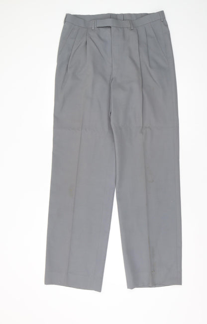 Oscar Jacobson Men's Grey Dress Pants, Size 34, Formal