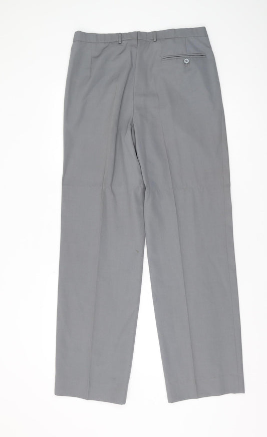 Oscar Jacobson Men's Grey Dress Pants, Size 34, Formal