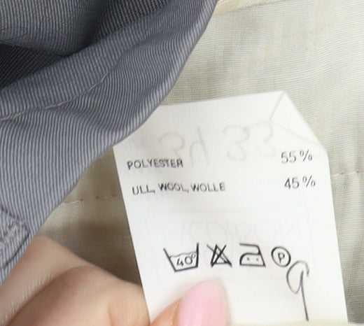 Oscar Jacobson Men's Grey Dress Pants, Size 34, Formal