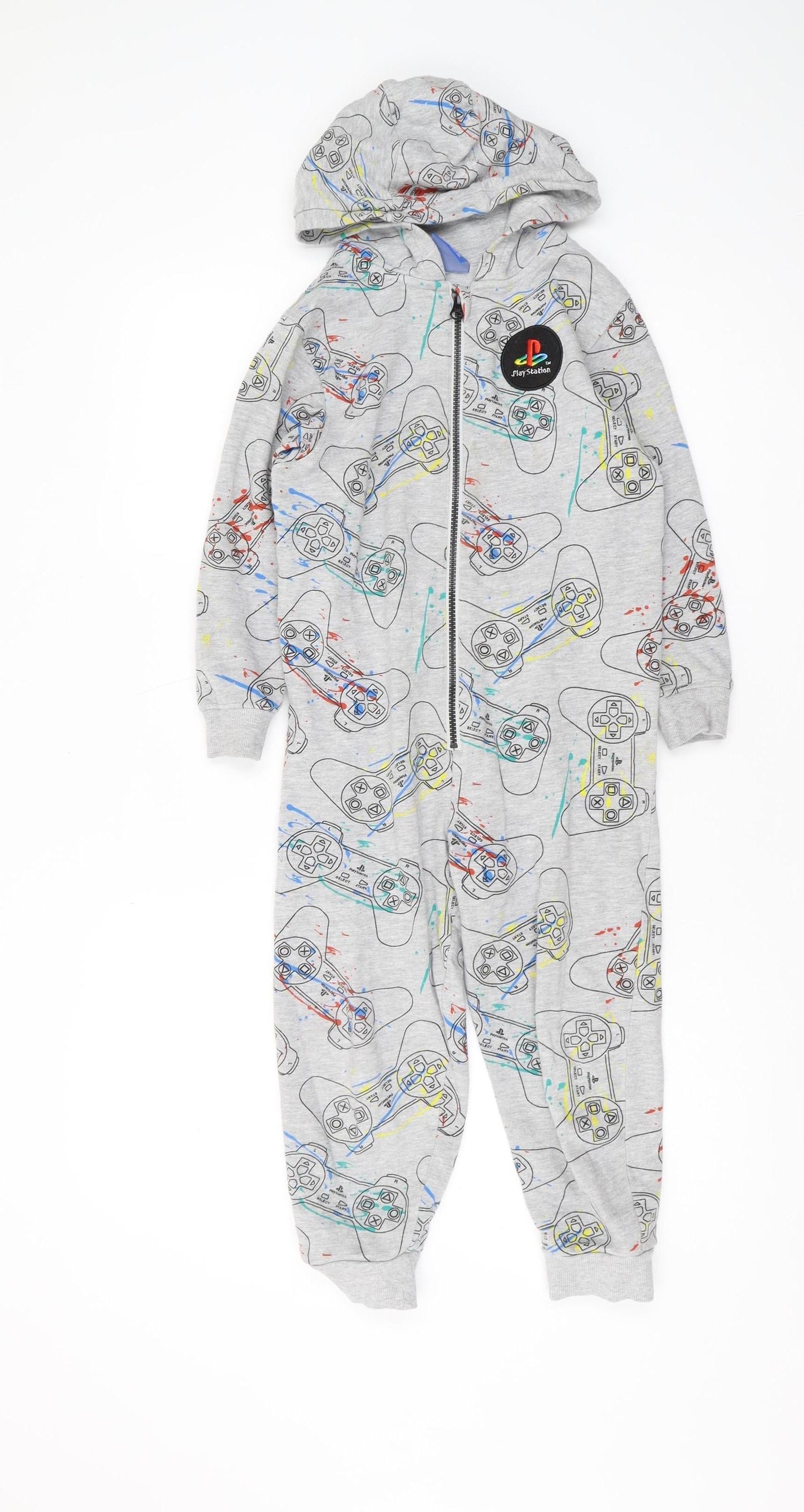 Next Boys Grey PlayStation One Piece, Size 6, Hooded Pyjama