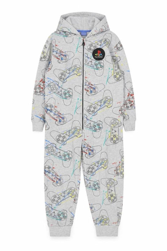 Next Boys Grey PlayStation One Piece, Size 6, Hooded Pyjama