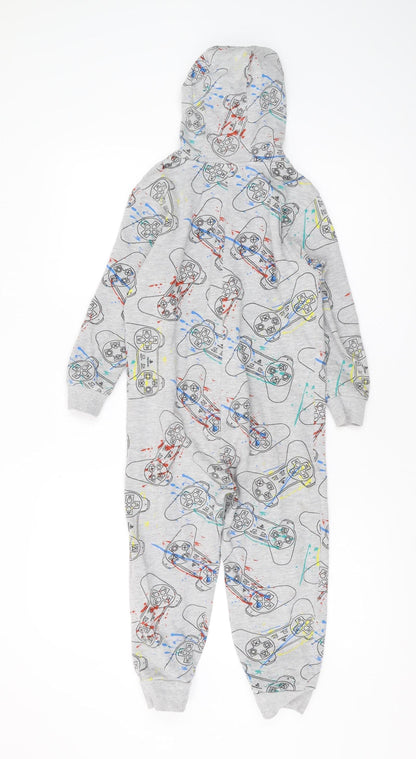 Next Boys Grey PlayStation One Piece, Size 6, Hooded Pyjama