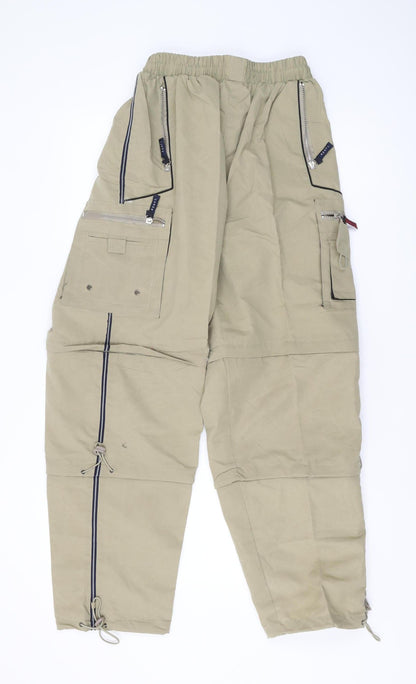 Ling Lang Men’s Beige Cargo Trousers with Zips
