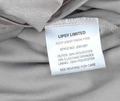 Lipsy Women’s Beige Maxi Dress Size 10 Sleeveless