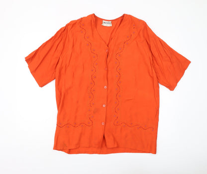 Womens UK Size 14 Wallis Orange Basic Blouse