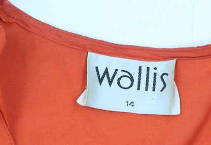 Womens UK Size 14 Wallis Orange Basic Blouse