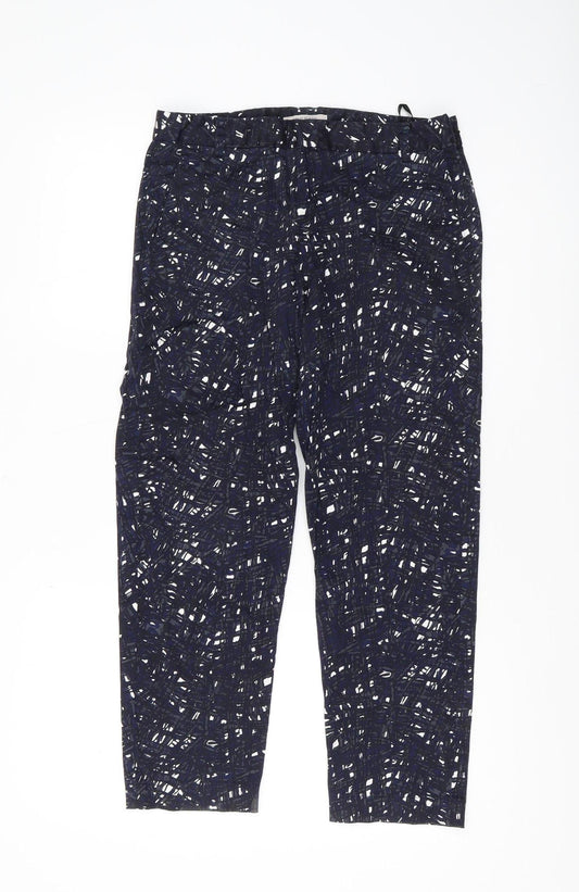 Great Plains Women's Blue Geometric Trousers Size 10