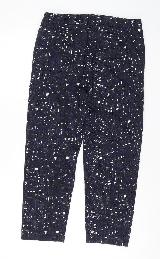 Great Plains Women's Blue Geometric Trousers Size 10