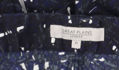 Great Plains Women's Blue Geometric Trousers Size 10