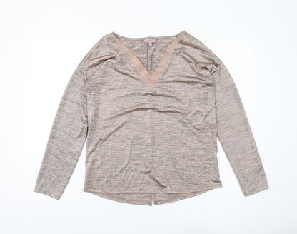 Womens UK Size 10 NEXT Beige Jersey Blouse
