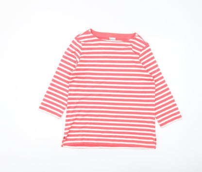 Damart Women's Pink Striped T-Shirt, Size 10/12
