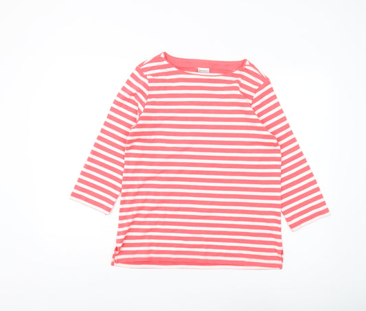 Damart Women's Pink Striped T-Shirt, Size 10/12