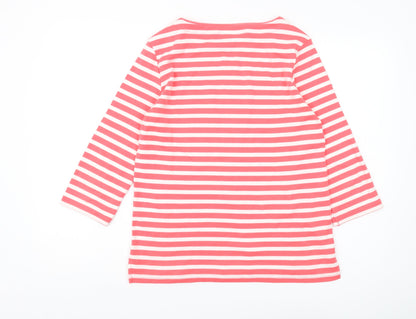 Damart Women's Pink Striped T-Shirt, Size 10/12