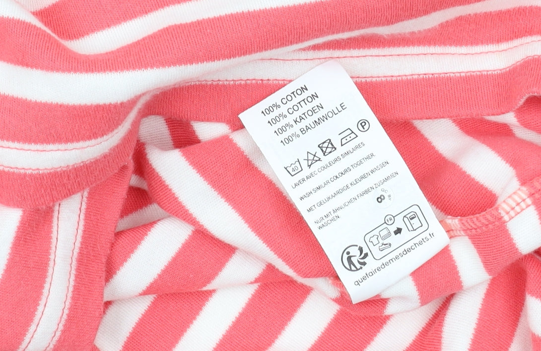 Damart Women's Pink Striped T-Shirt, Size 10/12