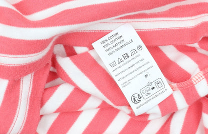 Damart Women's Pink Striped T-Shirt, Size 10/12