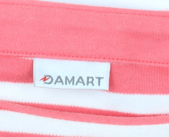 Damart Women's Pink Striped T-Shirt, Size 10/12