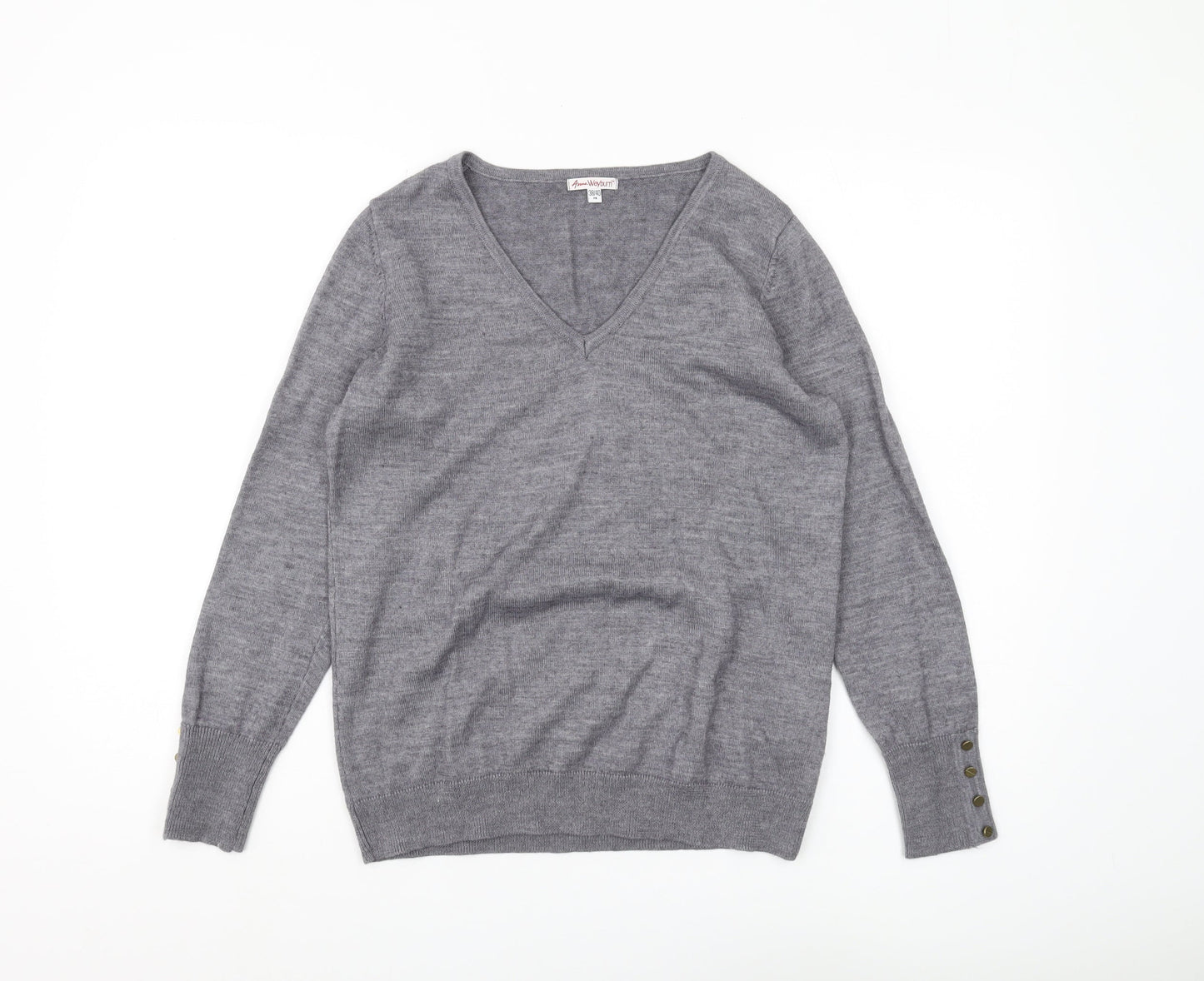 Womens UK Size 12 ANNE WEYBURN Grey Pullover Jumper