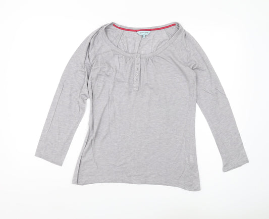 Dickins & Jones Women's Grey Basic Henley T-Shirt M