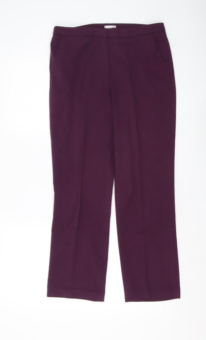 Womens UK Size 10 Eastex Regular Fit Business Casual Purple Trousers