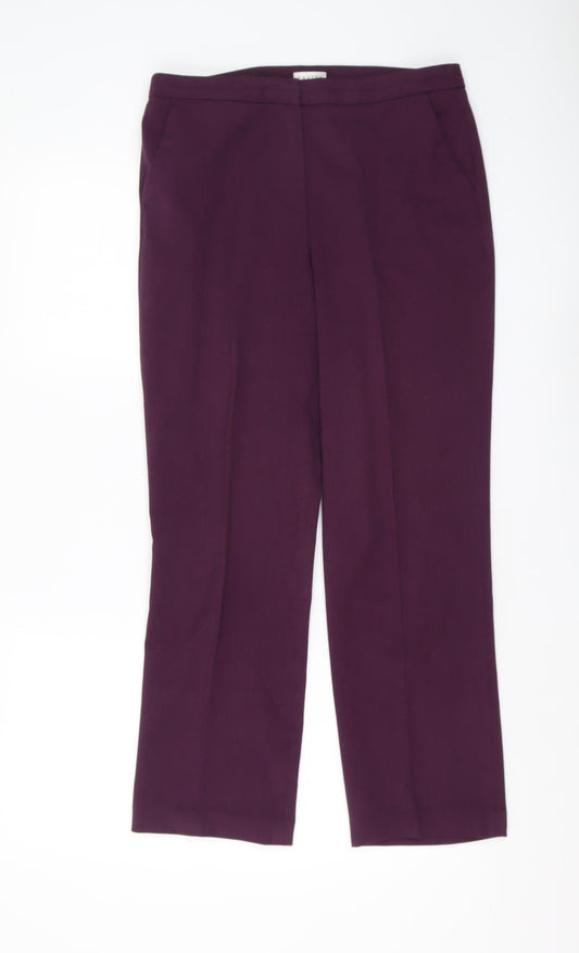Womens UK Size 10 Eastex Regular Fit Business Casual Purple Trousers