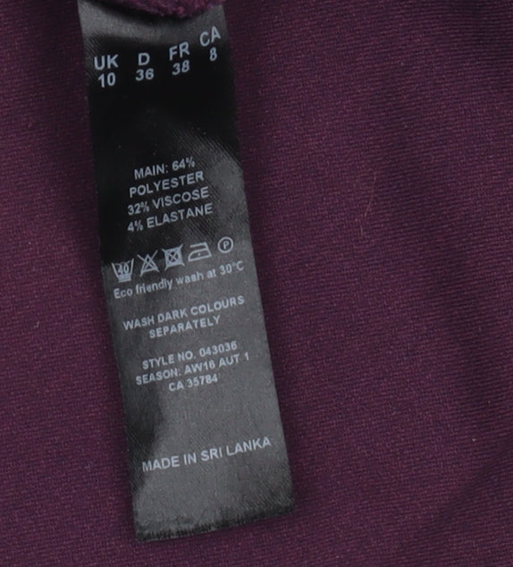 Womens UK Size 10 Eastex Regular Fit Business Casual Purple Trousers