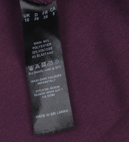 Womens UK Size 10 Eastex Regular Fit Business Casual Purple Trousers